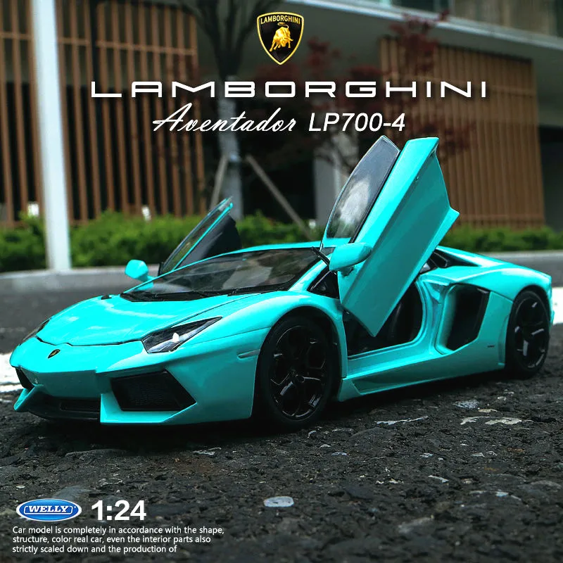 Модель машины Lamborghini LP700-4 масштаба 1:24 от WELLY из сплава Diecasts & игрушек Транспортная игрушка Не-дистанционного управления для сбора подарков.