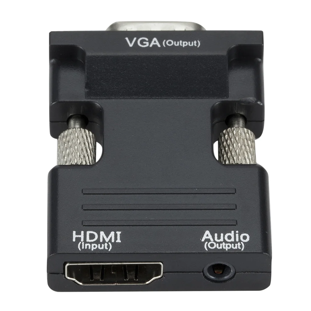 Адаптер HDMI-совместимый с VGA переходник женским на мужской аудиокабелем HD 1080P для