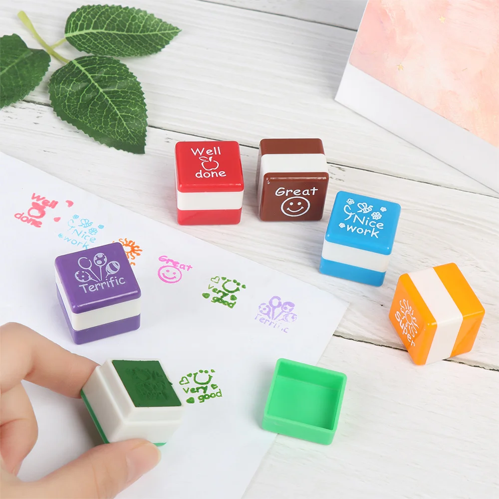 6 шт./компл. учителя хвалю фраза наградные марки домашнее задание красочные