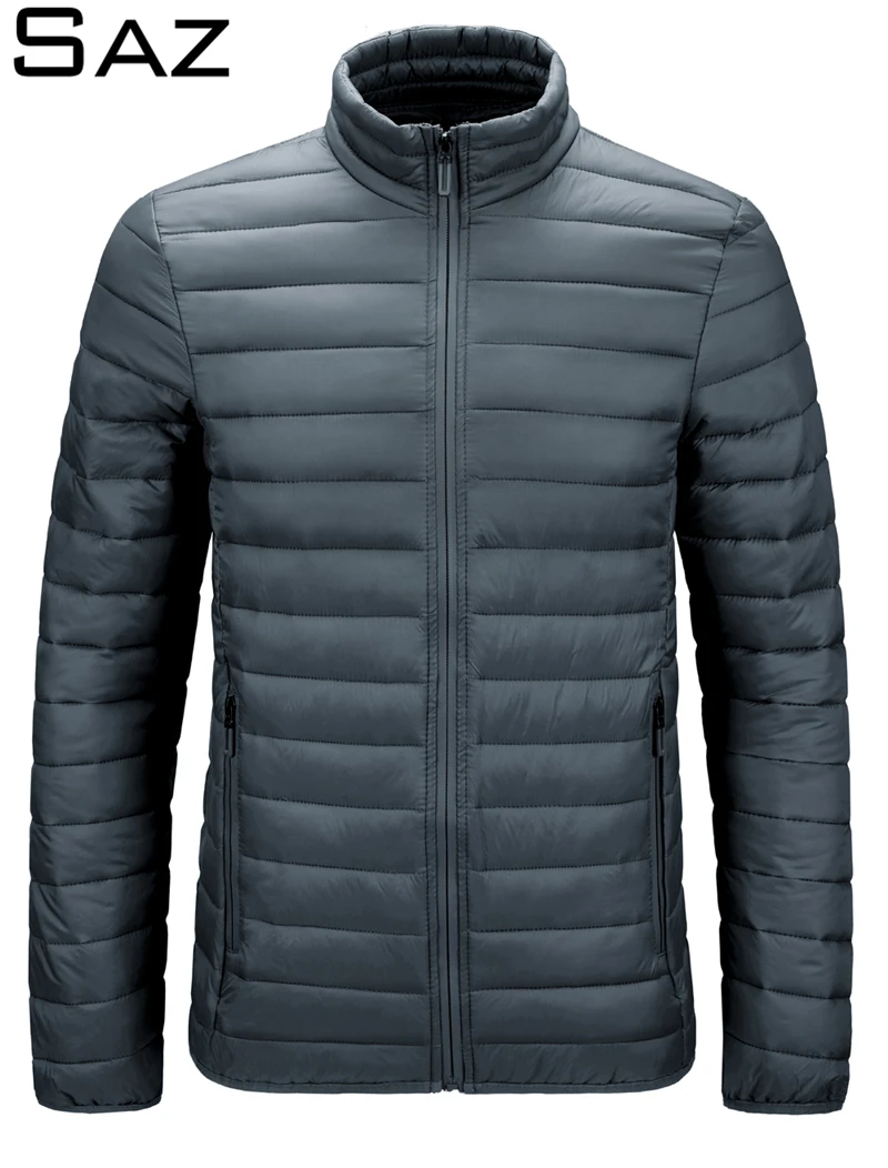 

Мужской зимний пуховик SAZ со съемной шапкой, сверхлегкие куртки, мужская легкая парка, ветрозащитные теплые пальто