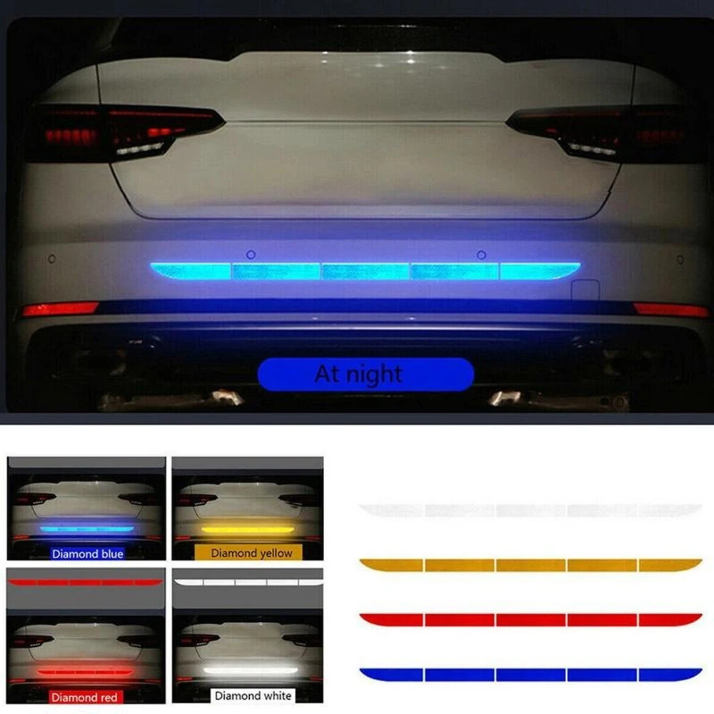 

Car Auto Reflective Warn Strip Tape Bumper Safety Stickers Decal Car Accessories
