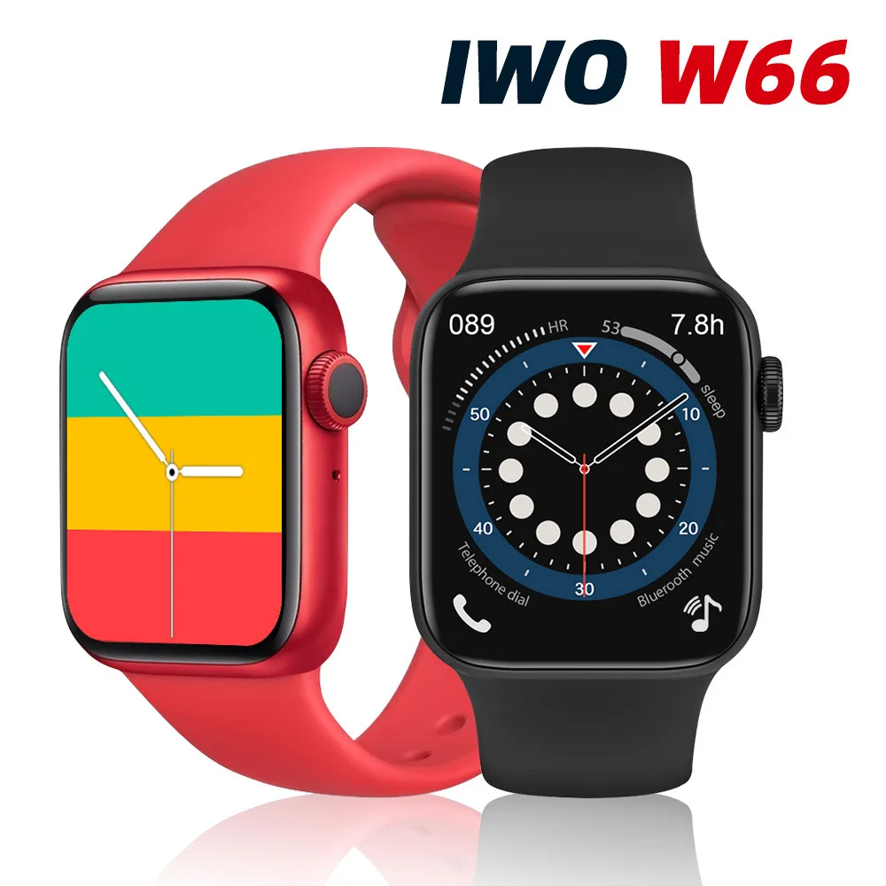Смарт часы IWO W66 для мужчин и женщин водонепроницаемые с Bluetooth пульсометром фитнес