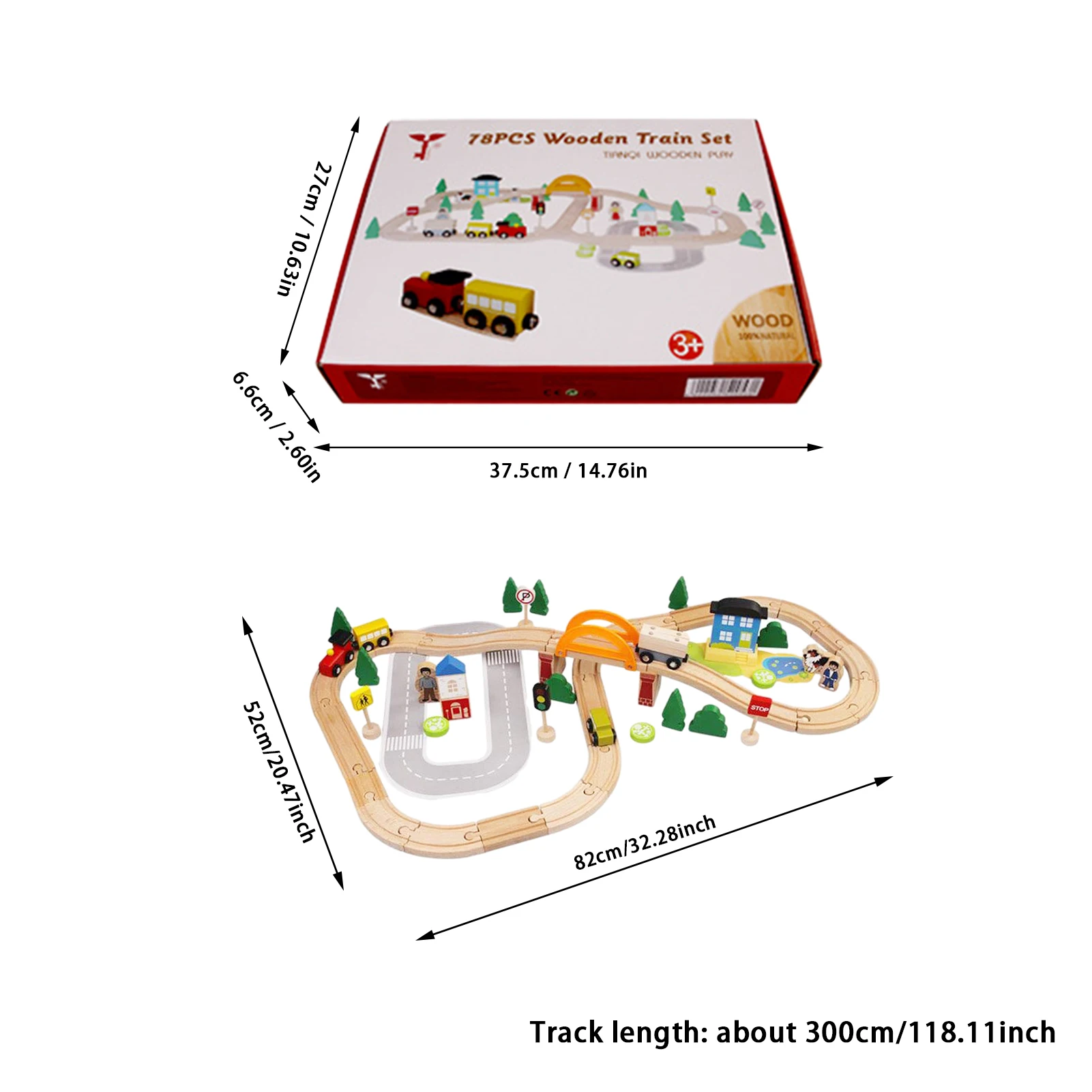 

Wooden track toy car train puzzle assembly building blocks indoor parent-child early education toys