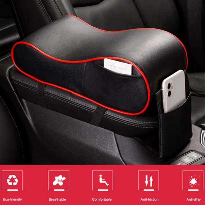2020 Car Leather Central Armrest Pad Arm Rest Box Mat Cover for seat altea honda accord 2003 2007 dodge journey volvo s80 mazda