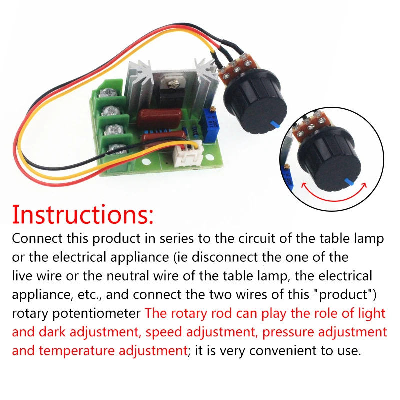 AC 220V Spannung Regler LED Dimmen Dimmer 2000W Motor Speed Controller Gouverneur Modul W/potentiometer | Обустройство дома