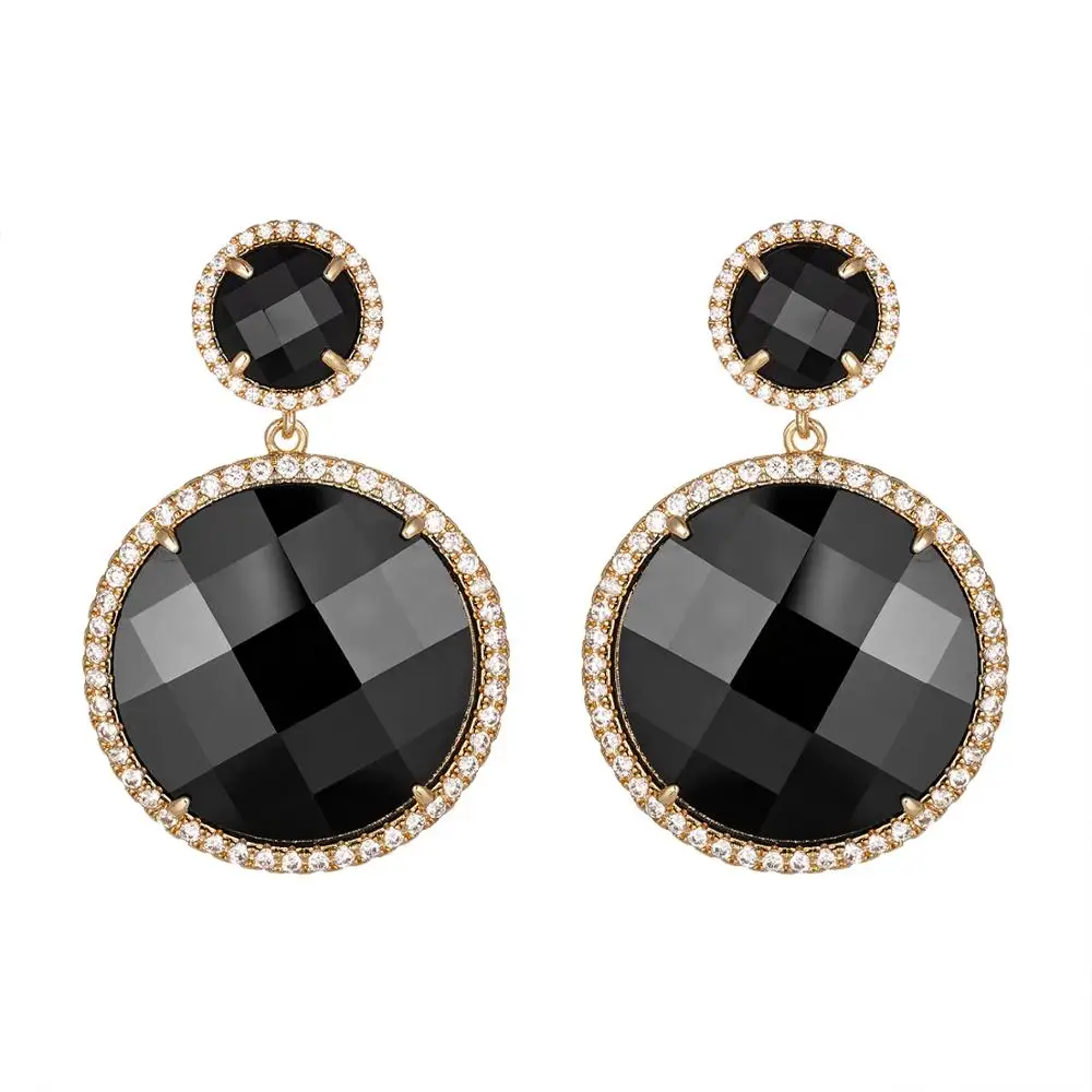 Горячая Распродажа круглые серьги золотые металлические кубический циркон