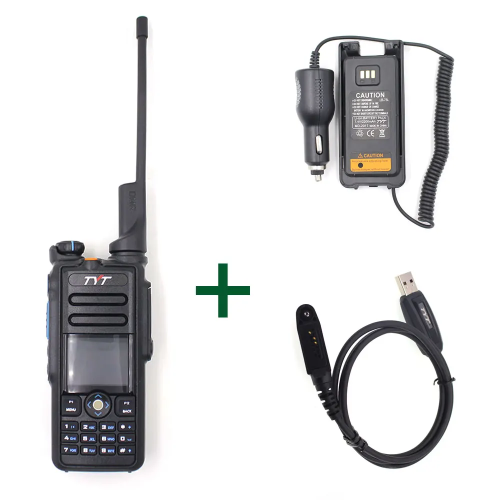 MD-2017-USB-EL TYT MD- IP67 Walkie Talkie DMR цифровой радио двухдиапазонный 144/430MHz UV трансивер MD2017+ USB кабель - Цвет: MD-2017-USB-EL
