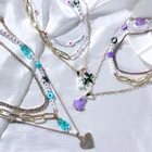 Женское асимметричное ожерелье с жемчугом, ярких цветов