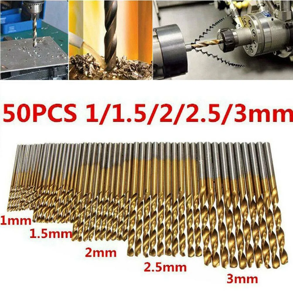

Набор спиральных Сверл из быстрорежущей стали, 50 шт., 1/1, 5/2/2/2/3 мм, для древесины, пластика, алюминия
