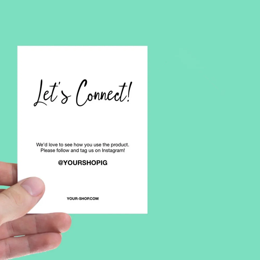 

Custom Text Social Media Cards ， Printable Card For Social Network Let's Connect! ，Personalize Logo Business Name Cards