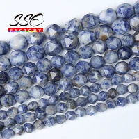 faceted blue sodalite beads natural stone loose spacer beads for jewelry making diy bracelets necklaces 6mm 8mm 10mm 15 strand