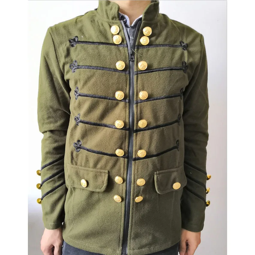 Green jacket Человек Пурим Викторианский готический стиль куртка на молнии христианский средневековый рыцарь пальто одноцветное среднего возраста мужской карнавал одежда - Цвет: Green jacket