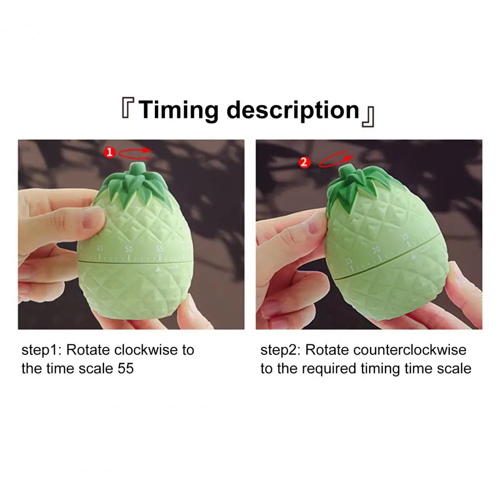 

Kitchen Timer Vegetable Fruit Shaped Mechanical ABS Creative Cooking Timer Reminder for Student Household Alarm Clock