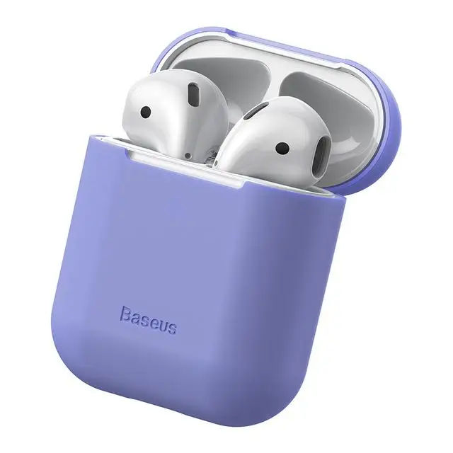 Чехол Baseus для наушников AirPods 1 2, разноцветный силиконовый чехол для Air Pods, чехол, противоударный защитный чехол, чехол для Airpod - Цвет: Purple