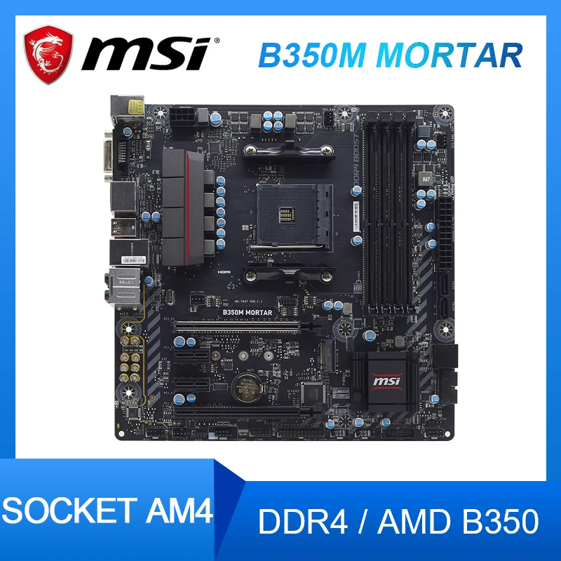 

Материнская плата MSI B350M, материнская плата AM4 DDR4 USB3.0 PCI-E 3,0 для AMD B450M, поддержка ryzen7 3800X, Процессоры Micro ATX для настольного компьютера