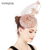 4 layer sinamay fascinator hat elegant women bridal fashion headwear veils floral married millinery accessories high quality