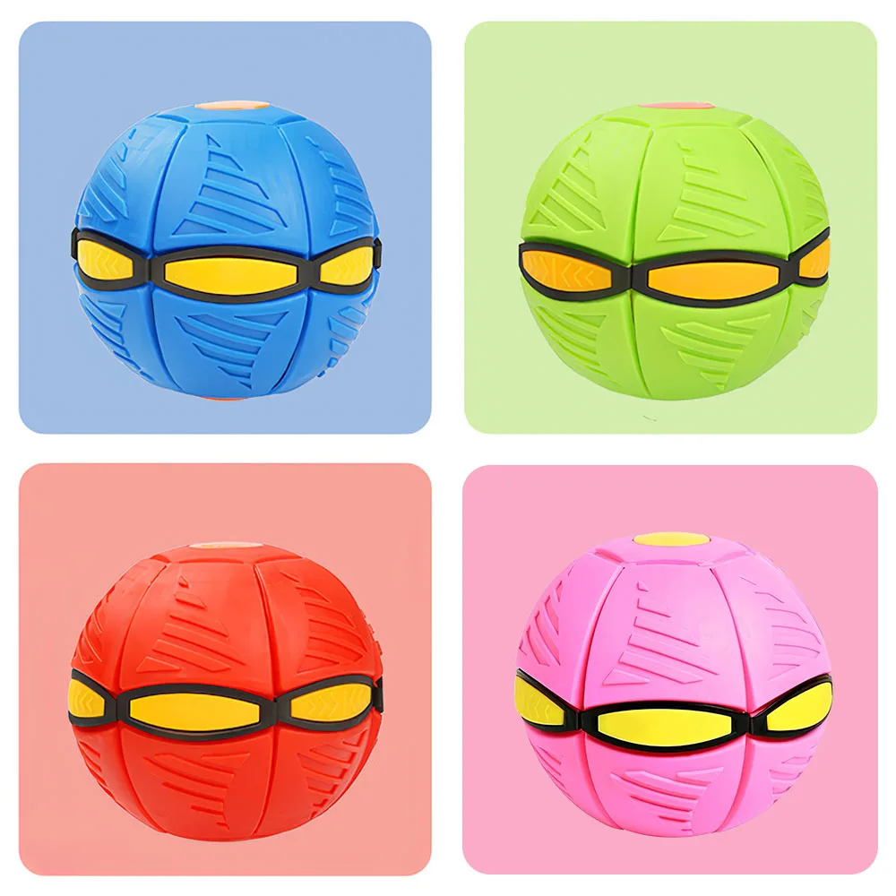 

Outdoor Flat Deformation Ball Flying Saucer Shape Glowing Toy Outdoor Bouncing Ball With Light Rebound Bouncing Ball Toy