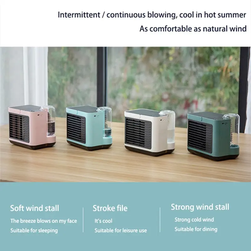 

2021 New Sale Usb Charging Negative Ion Air Conditioning Fan Desktop Air Cooler Small Mini Water Cooling Fan