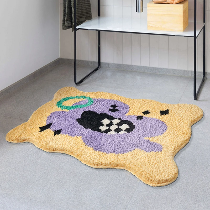 

Зеркало с форме печенья коврик для ванной комнаты, мягкий пушистый ворсовый ковер для спальни, напольный Придверный коврик, аккуратный эсте...