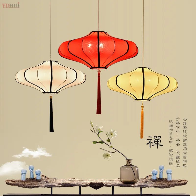 Тканевые подвесные светильники в китайском стиле Подвесная лампа для ресторана