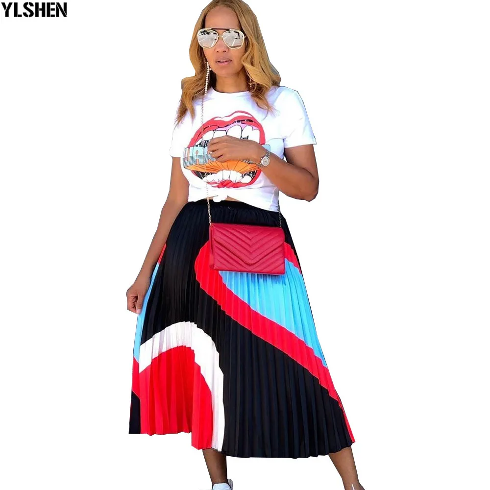 Комплект из 2 предметов африканские платья для женщин укороченный топ + юбка