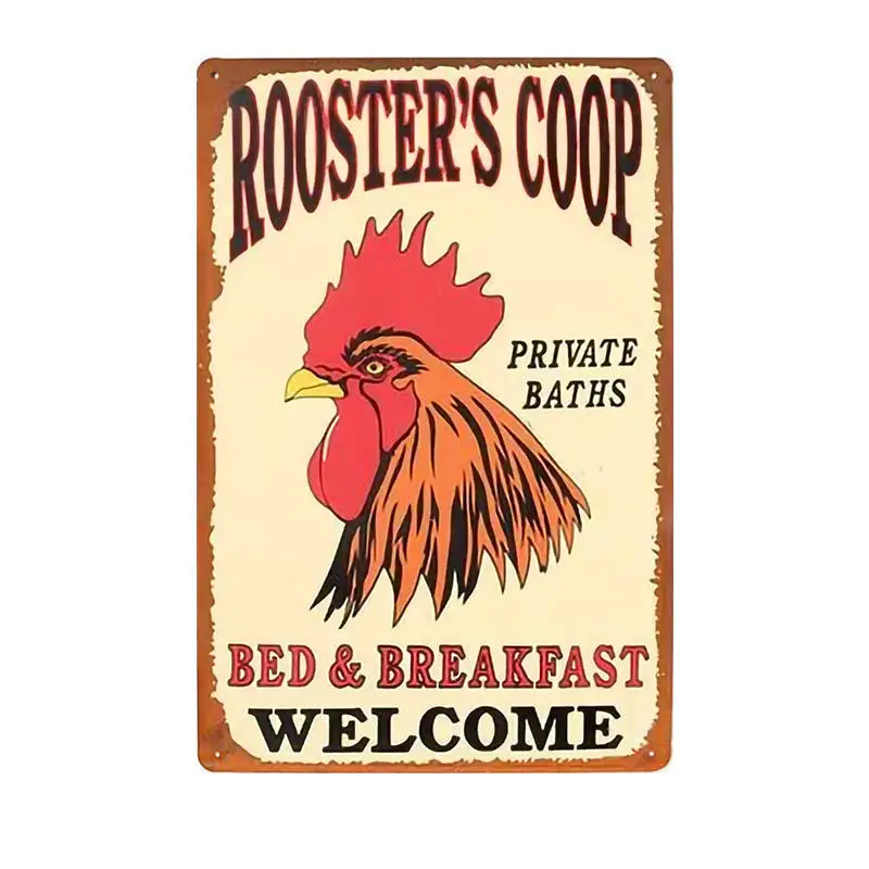 

Chicken Metal Sign Vintage Tin Signs Farm House Restaurant Kitchen Wall Decor Metal Tinplate Poster Pin Up Plaques Art Painting