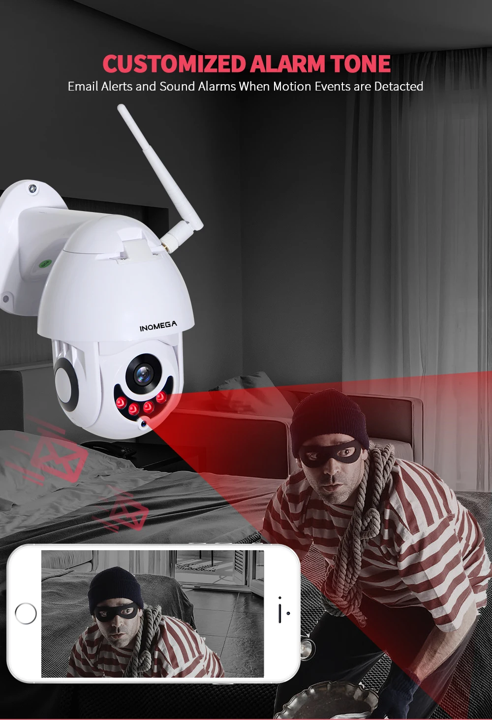 IP-камера INQMEGA 1080P HD PTZ уличная с поддержкой Wi-Fi | Безопасность и защита