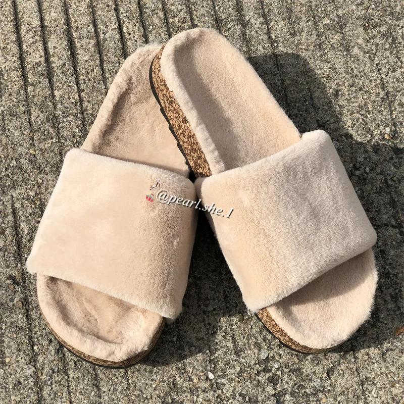 

Female Fox Fur slippers Women shoes Outside shoes designer slippers women famous brands Comfortable Faux Fox fur Winter slippers