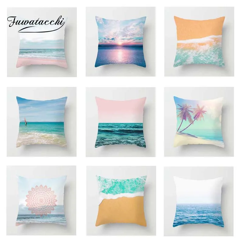 Fuwatacchi Свежий Живописный чехол для подушки морская Морская звезда Мягкая