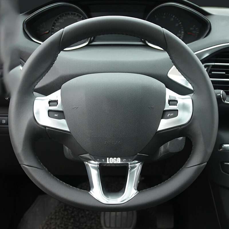 

Для Peugeot 2008 2014 2015 2016 2017 2018 ABS Матовый рулевое колесо Кнопка рамка крышка Накладка Стикеры аксессуары для стайлинга автомобилей