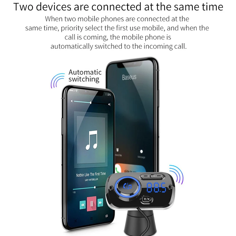 Автомобильный mp3 музыкальный плеер CDEN приемник Bluetooth 5 0 один для двух телефонов FM