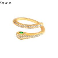 qeenkiss rg6218 fine jewelry%c2%a0wholesale%c2%a0fashion%c2%a0woman%c2%a0girl%c2%a0birthday%c2%a0wedding gift snake aaa zircon 18kt gold white gold open ring