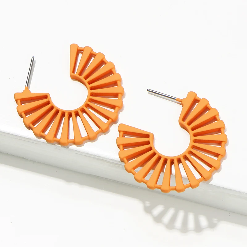 

KOMi Bohemia Fashion Hyperbolic Fan Shape Dangle Earrings Bright Color for Women Girls Gifts Party Wedding Jewelry D20307