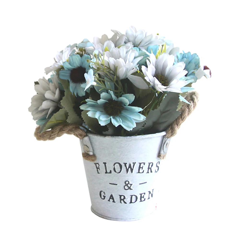 1Pc Potted Artificial Chrysanthemum Flower Bonsai Vivid Simulation Flowers Garden Wedding Party Home Decor (With Pot) | Дом и сад