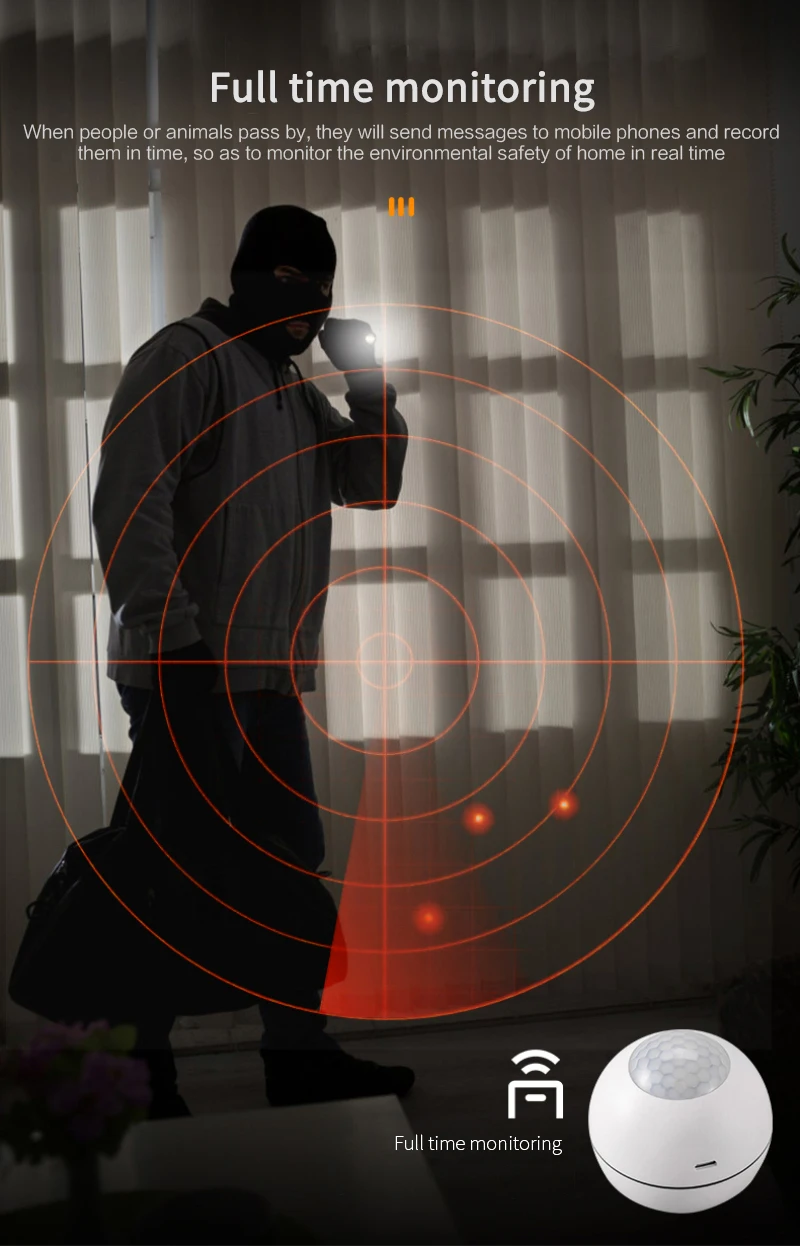 

Intelligent WiFi Alarm + sensor Innovative technology intelligent security Intelligent linkage Human body induction + alarm