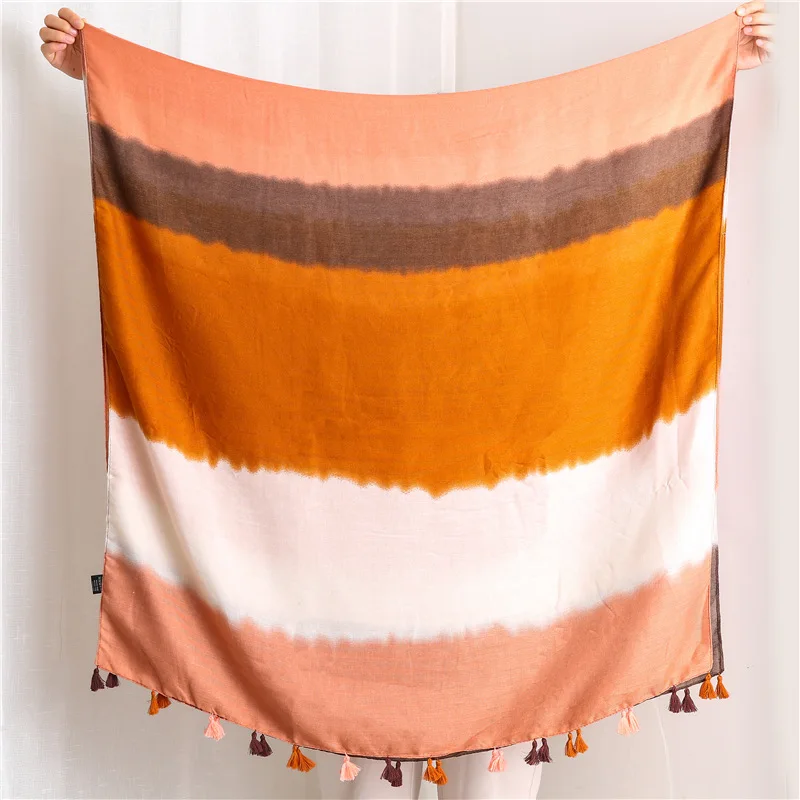 Полосатый шарф с кисточками женский шарф|Женские шарфы| |