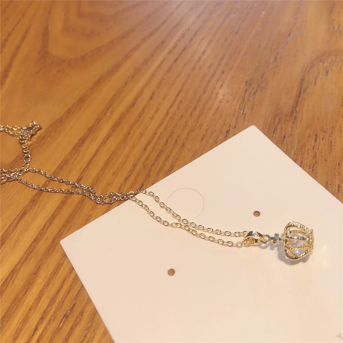 

Version Women's Micro Inlaid Real Gold Plated Crown Necklace