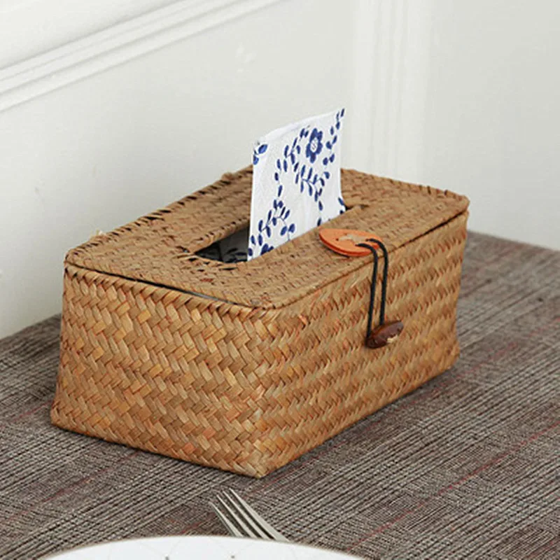 1 шт. коробка для салфеток автомобиля ручной работы из плетеной соломы старинный