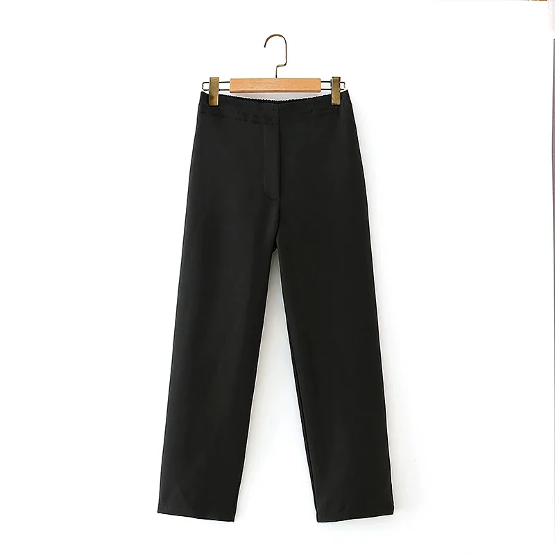 

Fashion Solid Suit Collar One Button Female Suits Jacket + High Waist Casual All-match Casual Women's pantsuit European American