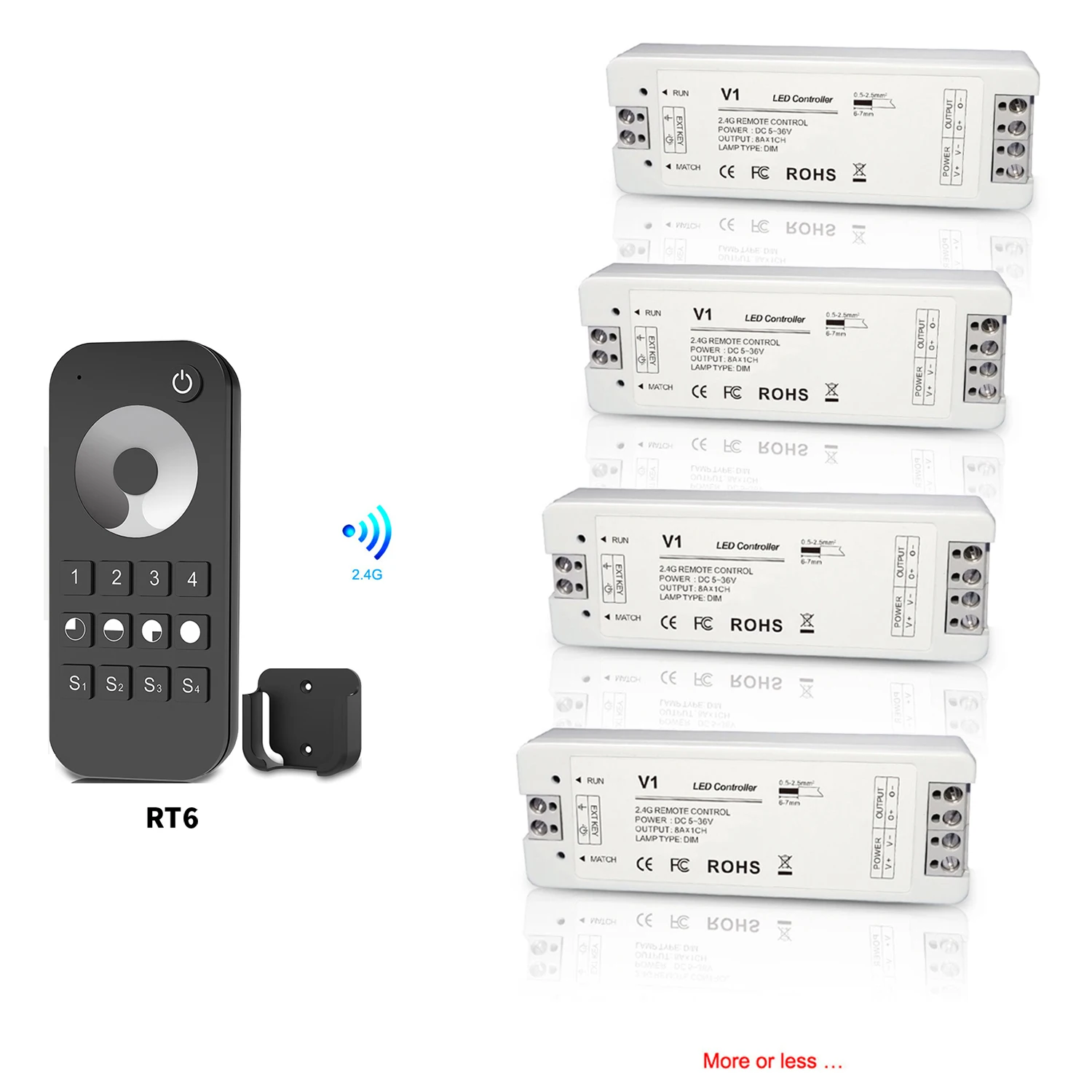 Мини DC 5V/12V/24V 8A PWM Беспроводной LED диммер контроллер + сенсорный РЧ пульт