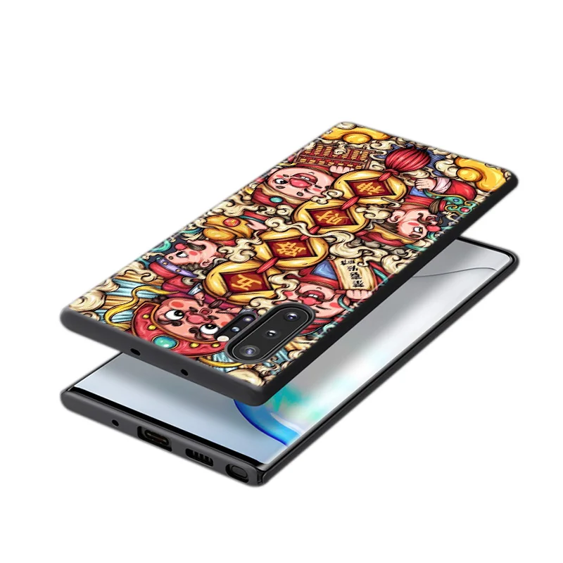 

Japanese lovely style For Samsung Galaxy Note 20 10 9 8 S21 S10 S10E S9 S8 S7 Ultra Lite Plus Pro 5G Black silicone Phone Case