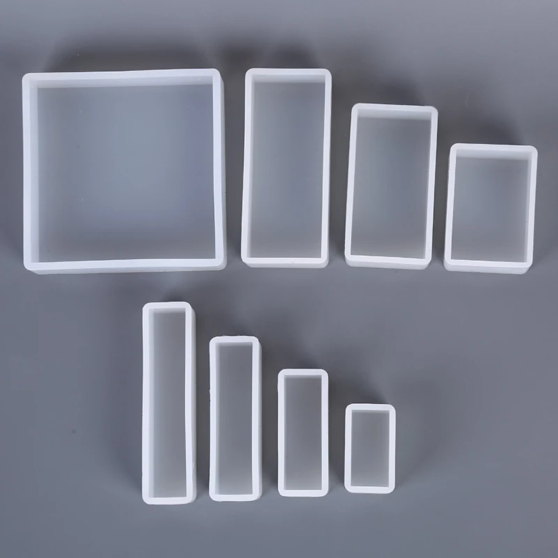 Прямоугольная полупрозрачная силиконовая форма для создания украшений