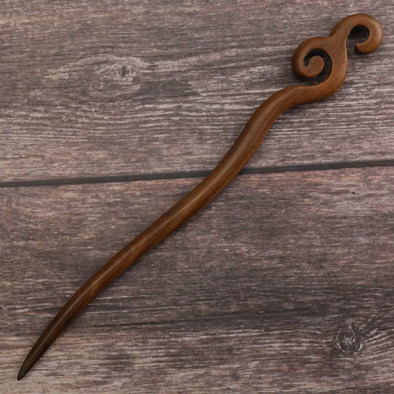 Древняя Женская Ручная резная деревянная зеленая сандаловые шпильки для девушек