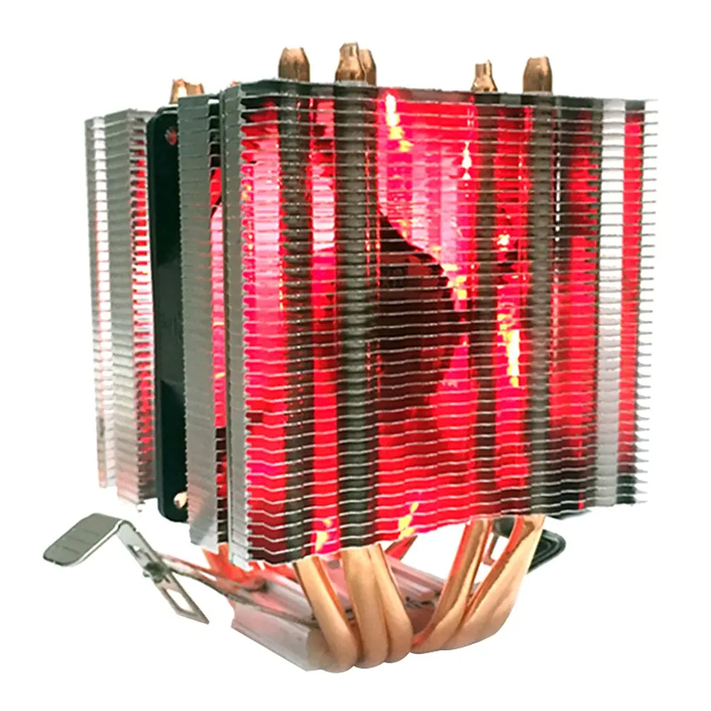 6 тепловых труб процессор радиатор AVC Чистая медь 4 линии AMD 1155 1156 компьютер процессор кулер контроль температуры один двойной ветер