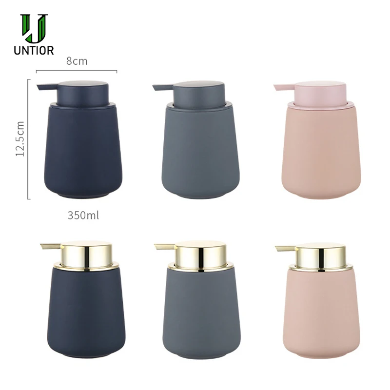 

350ml Ceramic Hand Soap Dispenser Bottle Liquid Soap Bottle Lotion Dispensing Pump Ceramics Mugs Bathroom Set