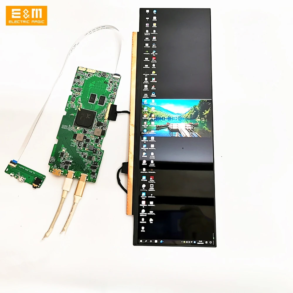 

14-дюймовый экран 3840*1100 4K Type C HDMI, подходит для дисплея компьютера, дисплей с отображением температуры, наборы «сделай сам», Автомобильные ЖК-дисплеи IPS