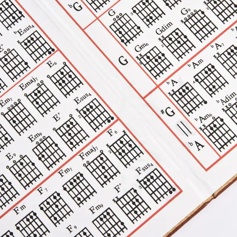 

Guitar Chord Book PU Leather 6 String Tablature Guitarra Finger Exercise Sheet C-B tone PU+ paper flight case