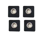 30 шт.лот 2,4 см квадратные черные нашивки из искусственной кожи, нашивки, этикетки + внутренние 0,8 см металлические латунные люверсы, люверсы, бесплатная доставка