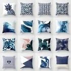 Темно-синяя наволочка с геометрическим узором, подушка для дома, декоративная подушка для дивана, удобная мягкая наволочка