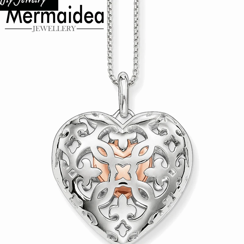 Женское и мужское колье в форме сердца с медальоном цепочкой вечерние ювелирные